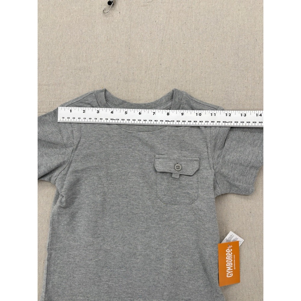 Gymboree Short Sleeve Pocket Grey Top Kids Size 2 T - Picture 13 of 13